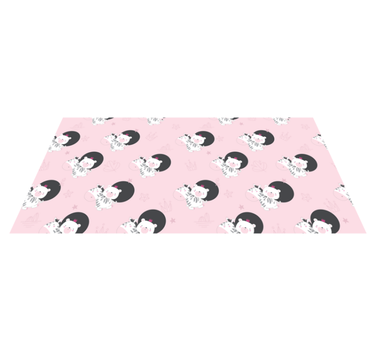 Vinyl teppich kinderzimmer baby zebra und bär möbel - TenStickers