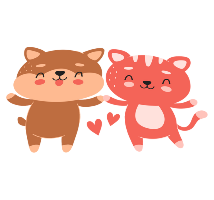 Vinyl teppich kinderzimmer hund freundschaft abzeichen - TenStickers