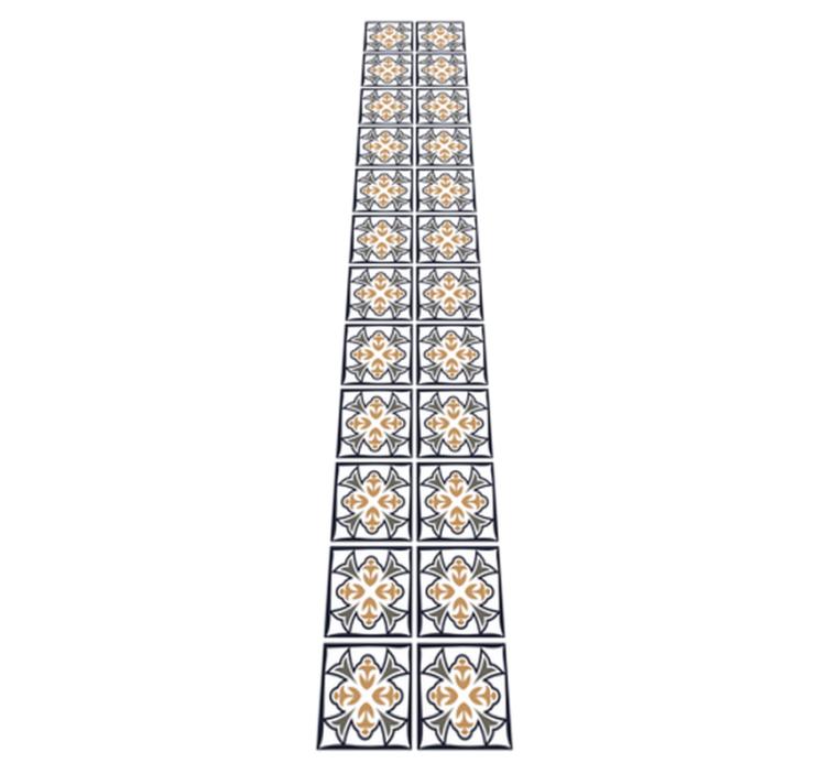 Vinyl teppich küche beige und schwarze portugiesische fliese - TenStickers