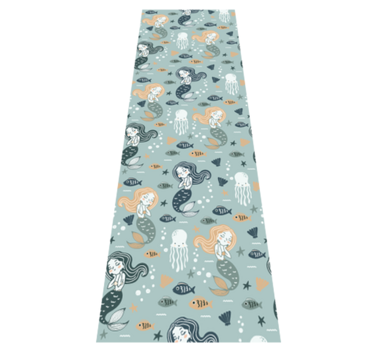 Vinyl teppich schlafzimmer mit blauem meerjungfrauenmuster - TenStickers