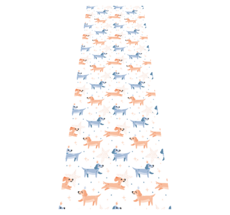 Vinyl teppich schlafzimmer mit süßen hunden und krone - TenStickers