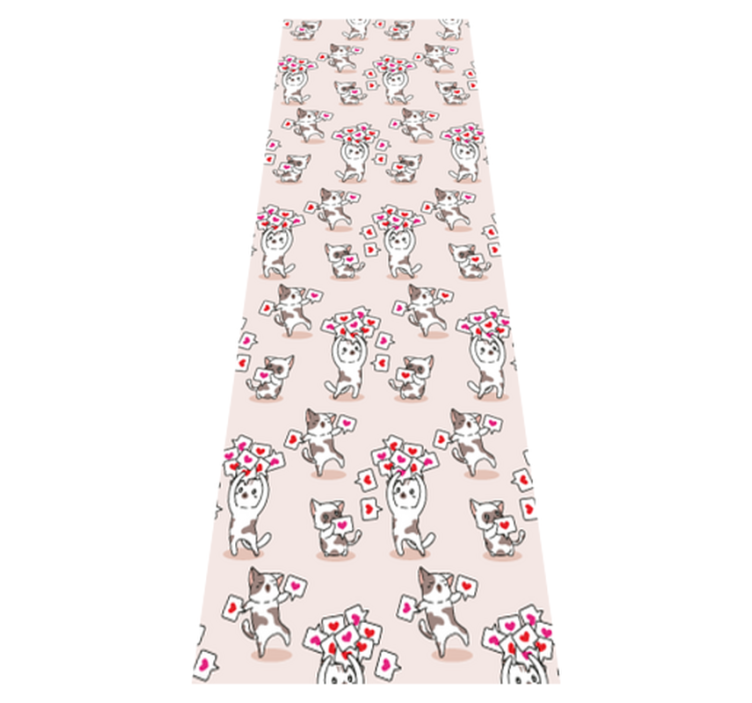 Vinyl teppich schlafzimmer katzen mit herzmustern - TenStickers