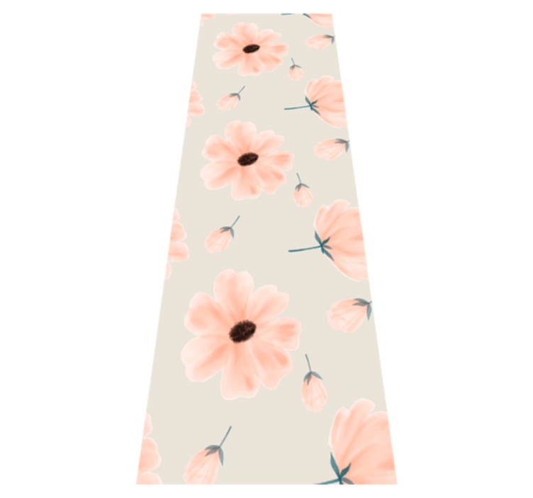 Vinyl teppich schlafzimmer große blumen aquarell beige - TenStickers