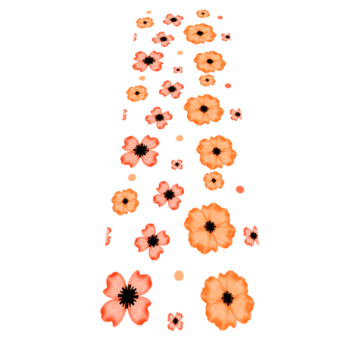 Vinyl teppich schlafzimmer im orange-pinken aquarellmuster - TenStickers