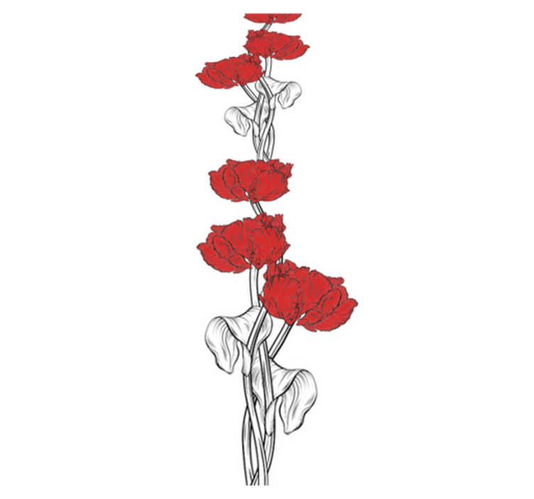 Vinyl teppich schlafzimmer mit rotem tulpenmuster - TenStickers