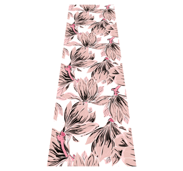 Vinyl teppich schlafzimmer mit weißen und rosa magnolien - TenStickers