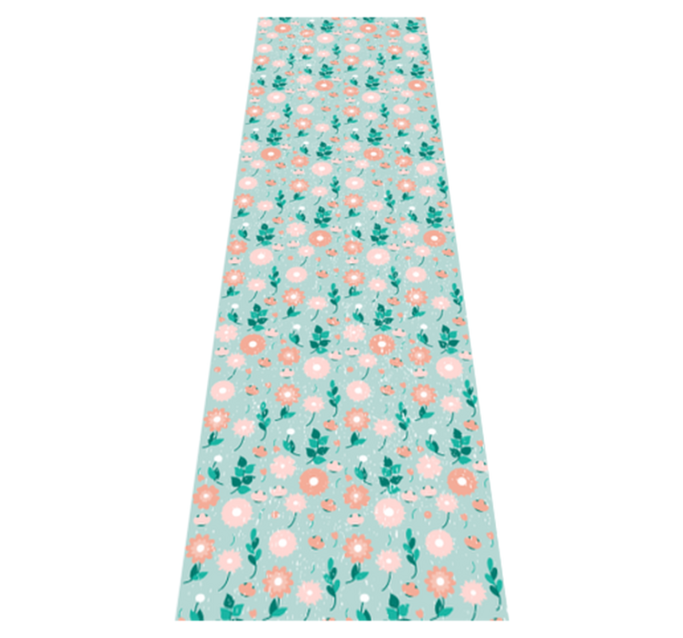 Vinyl teppich schlafzimmer blau blumen shabby chic - TenStickers