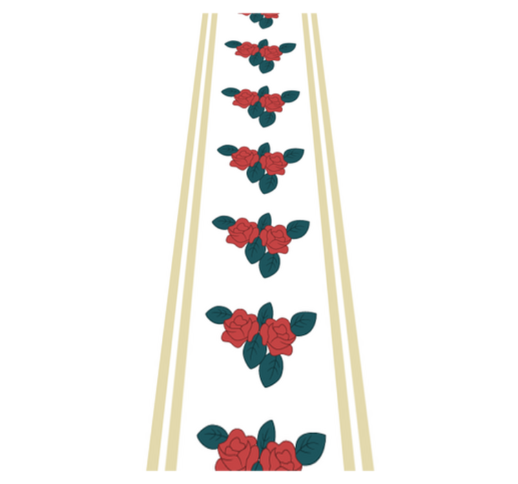 Vinyl teppich schlafzimmer im shabby chic mit roten rosen - TenStickers