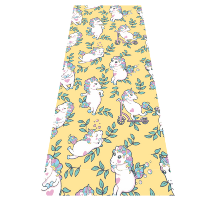 Vinyl teppich schlafzimmer mit süßem einhorn und blättern - TenStickers