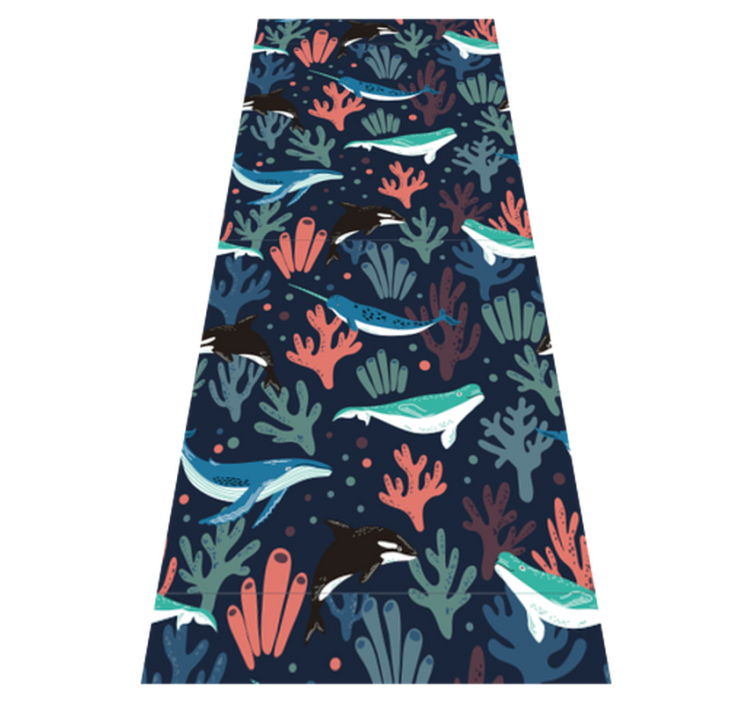 Vinyl teppich schlafzimmer mit bunten meeresbewohnern - TenStickers