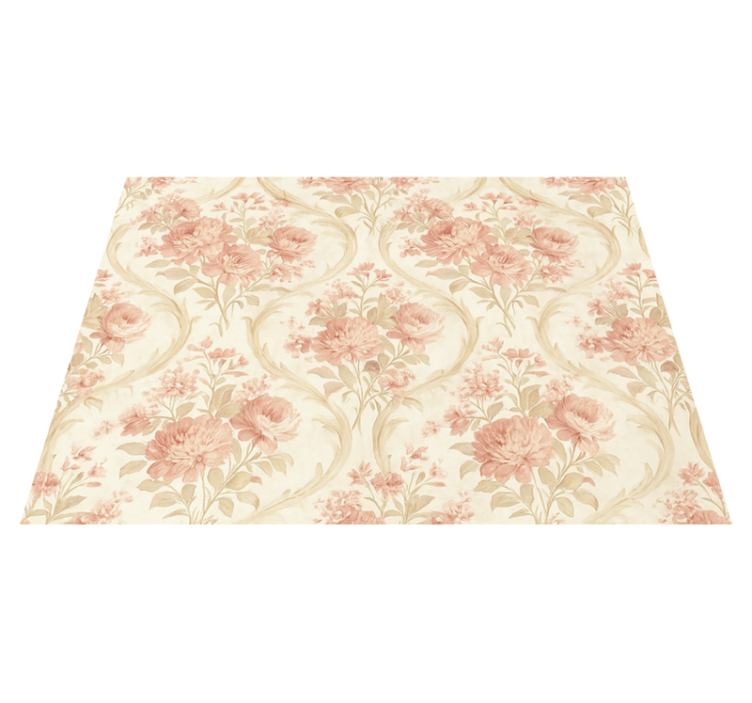Vinyl teppich schlafzimmer vintage blumen design - TenStickers