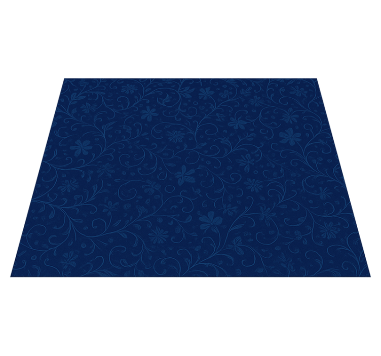 Vinyl teppich schlafzimmer mit blumenmuster in marineblau - TenStickers