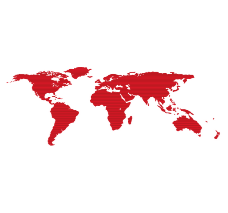 Vinyl teppich schlafzimmer rote linien weltkarte - TenStickers