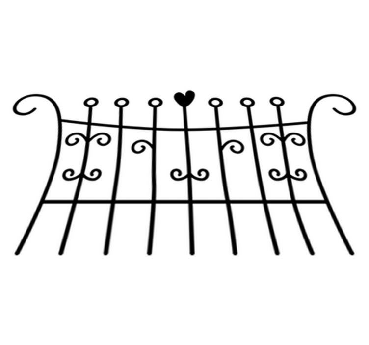 Vinyl teppich schlafzimmer herzzaun - TenStickers