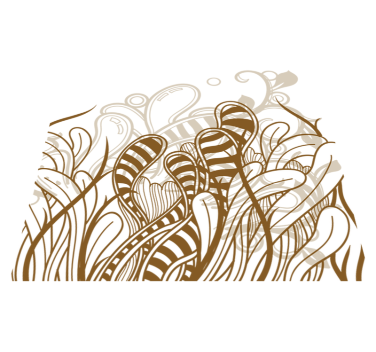 Vinyl teppich schlafzimmer mit abstrakten pflanzenmotiven - TenStickers