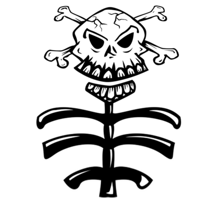 Vinyl teppich schlafzimmer totenkopf und baumstamm - TenStickers