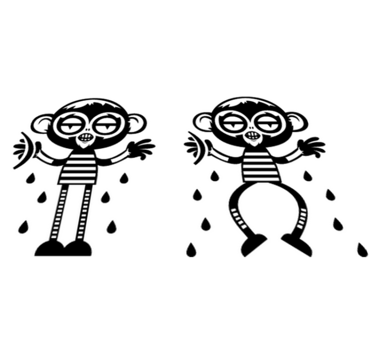 Vinyl teppich schlafzimmer mit dekorativen affen - TenStickers