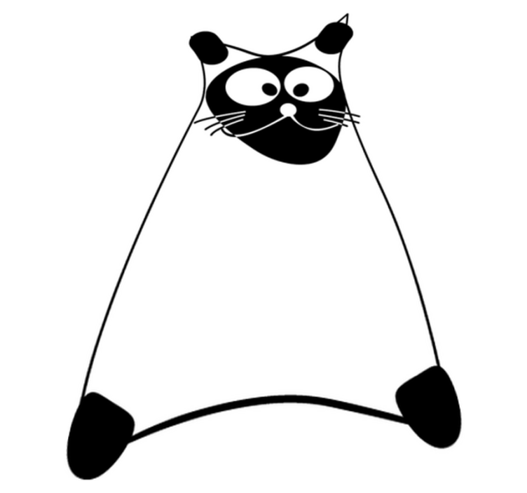 Vinyl teppich schlafzimmer katzenmuster in weiß - TenStickers