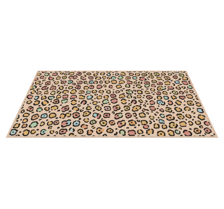 Vinyl teppich schlafzimmer mit leopardenpastelldruck - TenStickers