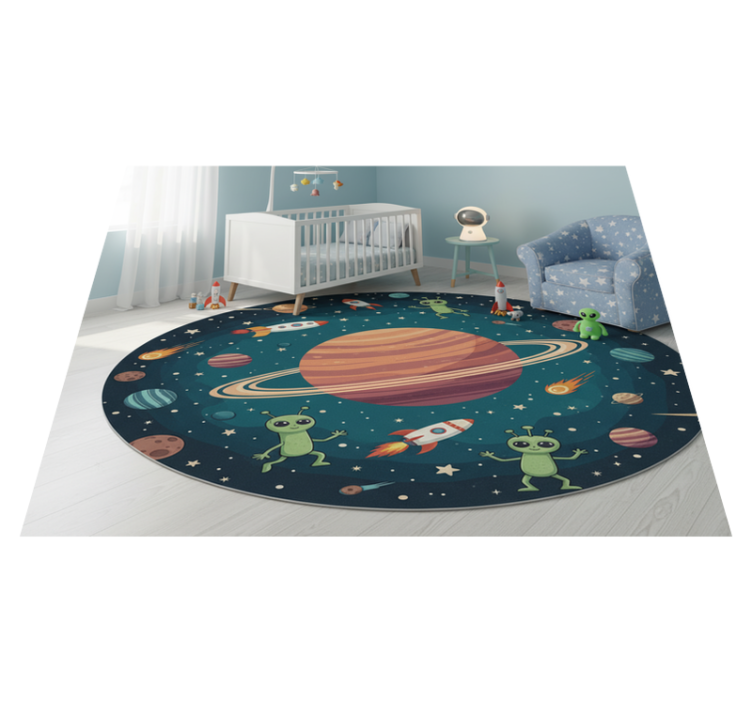 Vinyl teppich schlafzimmer mit lustigen aliens illustration - TenStickers