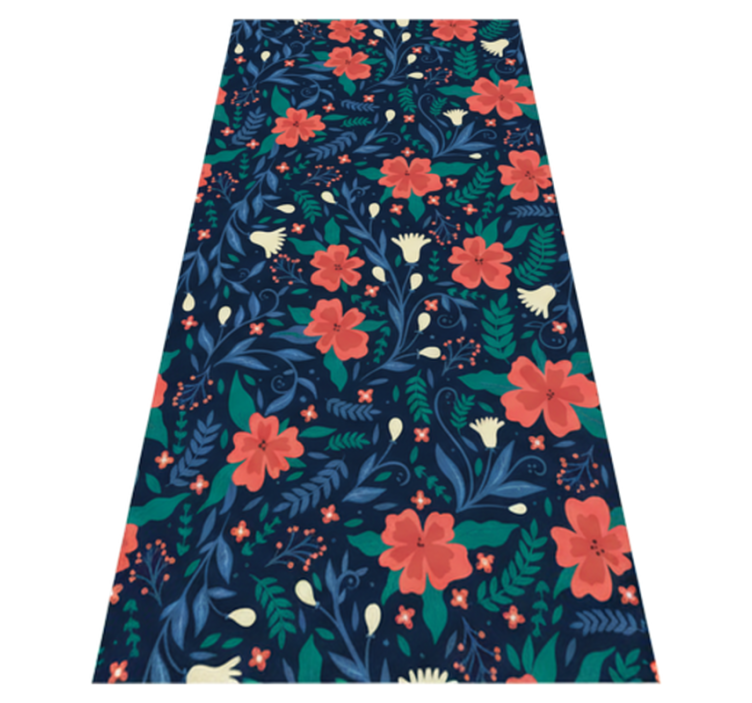 Vinyl teppich schlafzimmer mit nordischen blumenmotiven - TenStickers