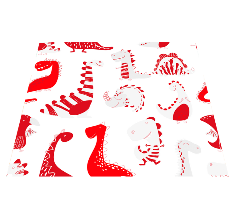 Vinyl teppich schlafzimmer mit roten dinosaurier skizzen - TenStickers