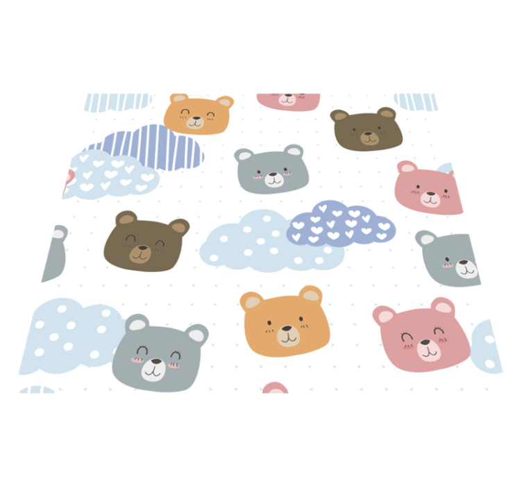 Vinyl teppich schlafzimmer minimalistischer bär lächeln weiß - TenStickers