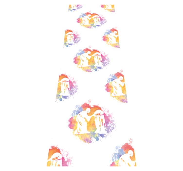 Vinyl teppich schlafzimmer mit leuchtendem collagenmuster - TenStickers