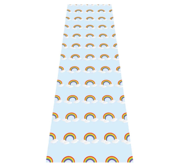 Vinyl teppich schlafzimmer mit buntem regenbogen und wolken - TenStickers