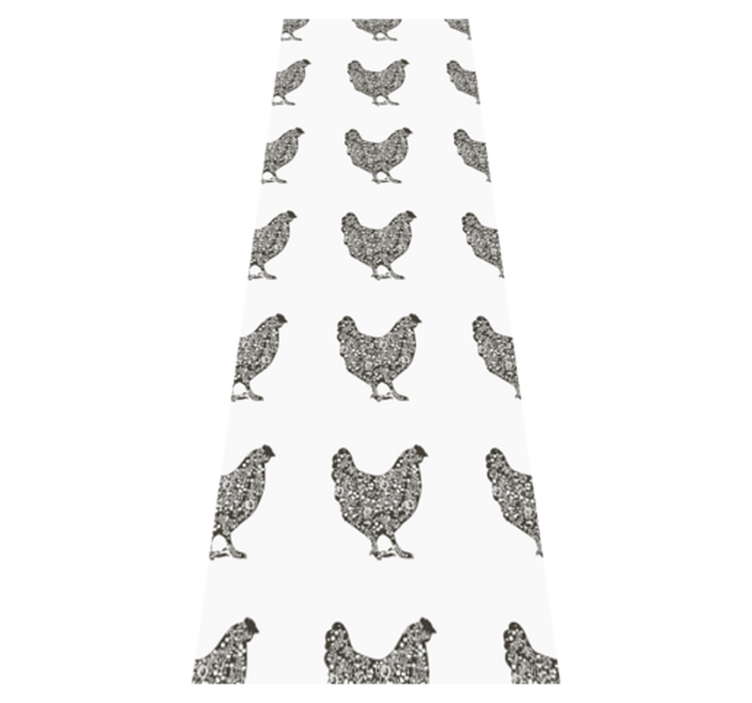 Vinyl teppich schlafzimmer mit schwarzem hühnerdesign - TenStickers