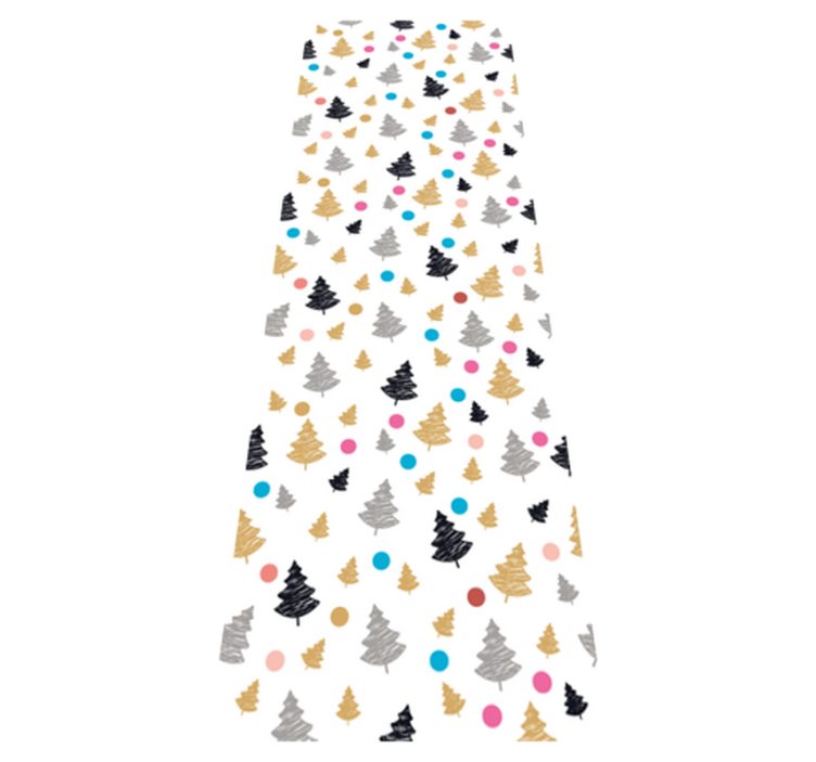 Vinyl teppich schlafzimmer mit bunten punkten und bäumen - TenStickers