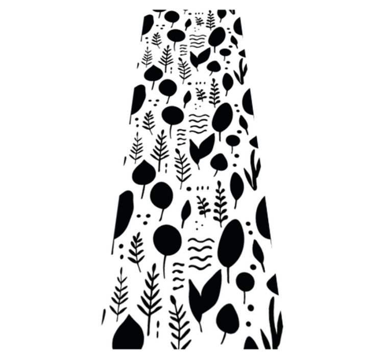 Vinyl teppich schlafzimmer mit schwarz-weißen naturmotiven - TenStickers