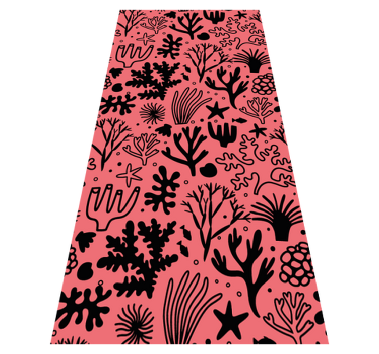 Vinyl teppich schlafzimmer australische blätter rot schwarz - TenStickers