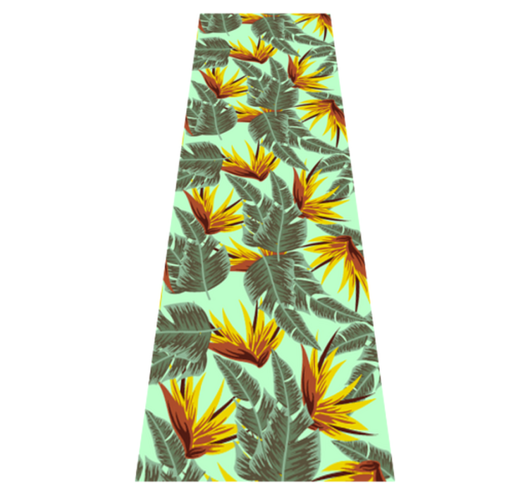 Vinyl teppich schlafzimmer mit grünen und gelben blättern - TenStickers