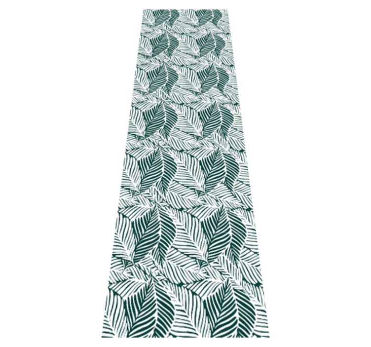 Vinyl teppich schlafzimmer mit grünen und weißen blättern - TenStickers