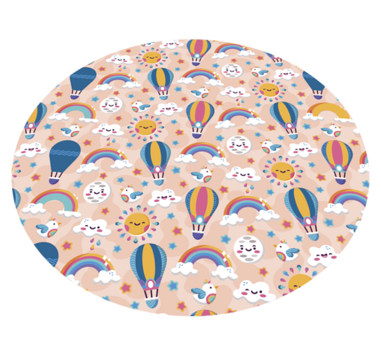 Bezaubernde wolken und regenbogen babys vinyl teppich - TenStickers