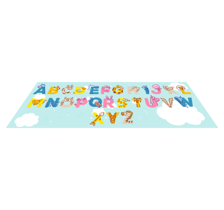 Wunderbare kinder vinyl alphabet teppich mit tieren - TenStickers