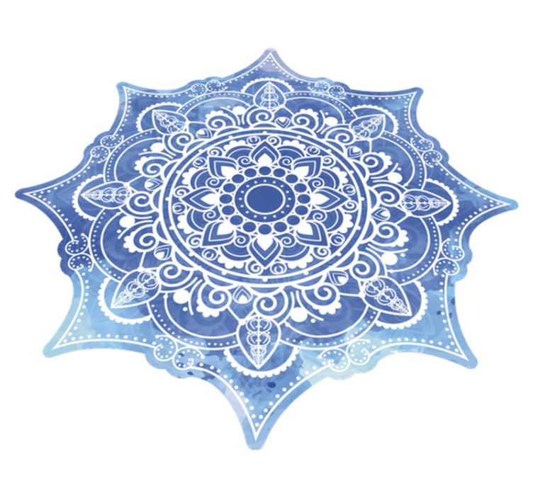 Atemberaubender blauer aquarell-mandala-vinylteppich - TenStickers