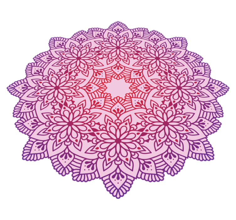 Elegante blume bunte mandala vinyl teppich - TenStickers