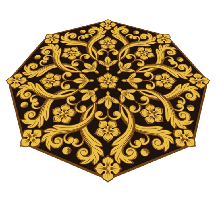 Vinyl Teppich Schlafzimmer barocke laubsymmetrie - TenStickers