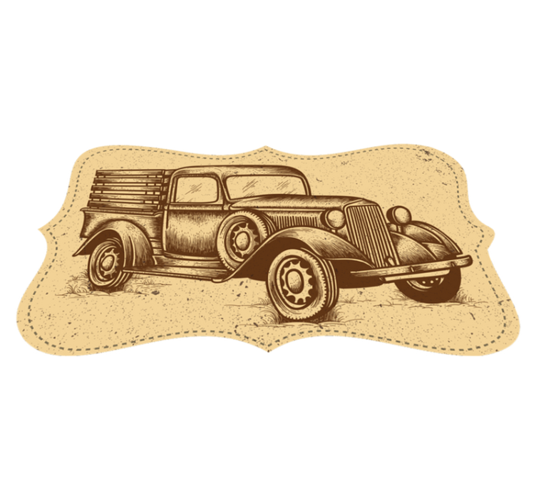 Vintage Design Truck Teppich - TenStickers