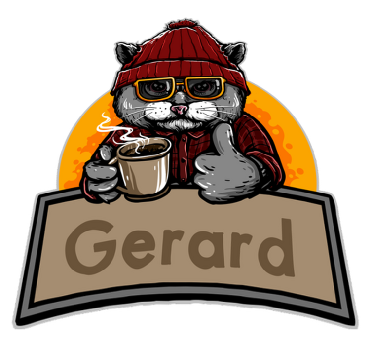 Vintage Vinyl Teppich Katze mit Namen - TenStickers