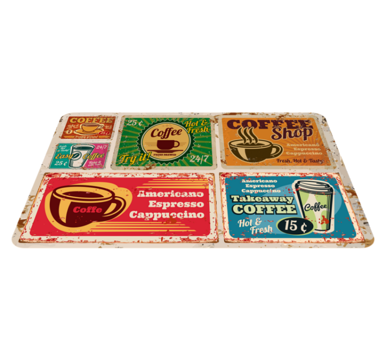 Vintage vinyl teppiche des amerikanischen kaffees - TenStickers