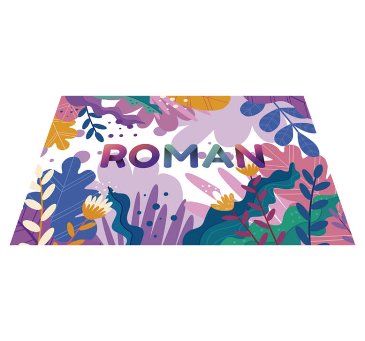 Vinyl Teppich mit Namen personalisierte botanische - TenStickers