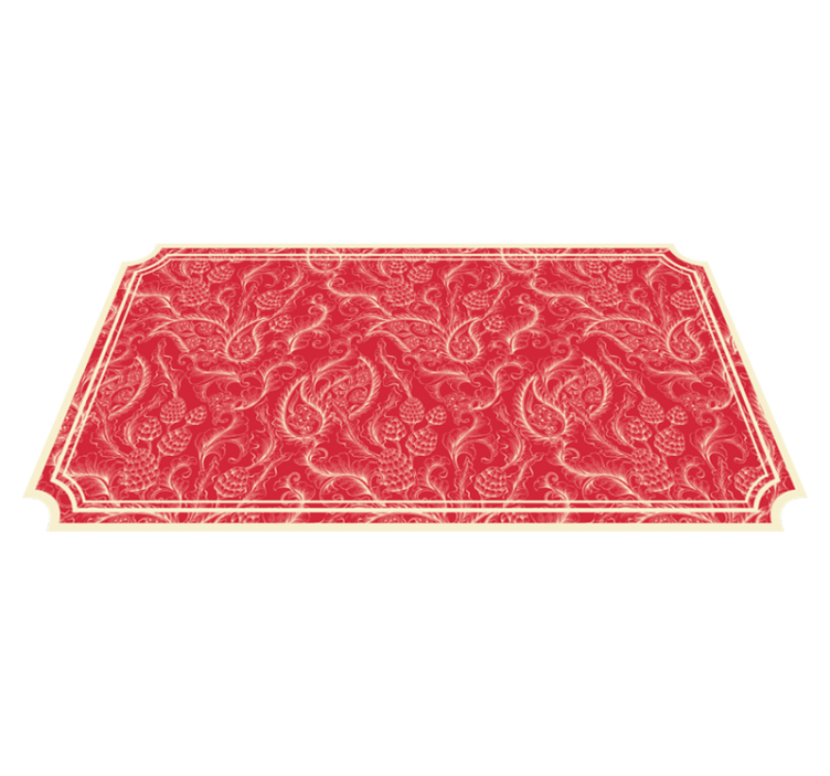 Vinyl Teppich rot verziertes paisley - TenStickers