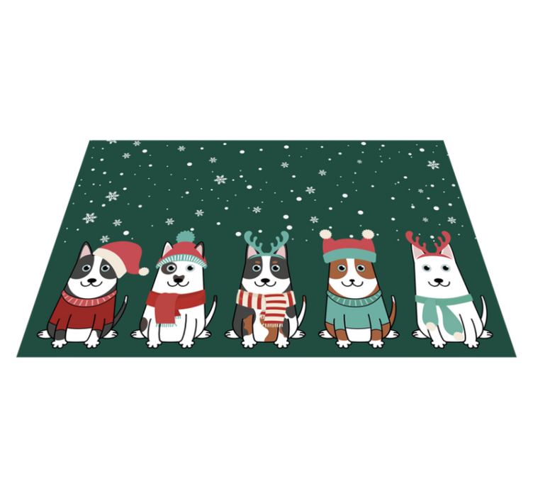 Vinyl Teppich Weihnachten festliches hunde ensemble Vinyl Teppich Weihnachten festliches hunde ensemble - TenStickers