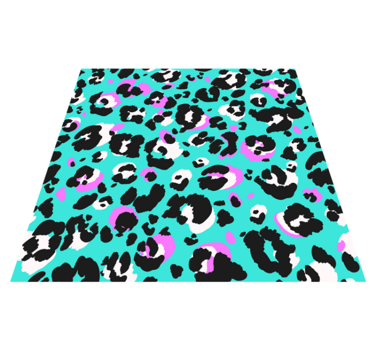 Vinylteppich Animal Print Neon leopardenmuster - TenStickers