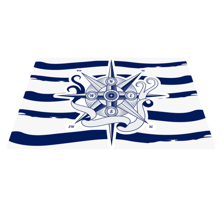 Vinyl Teppich Weltkarte nautischer kompass - TenStickers