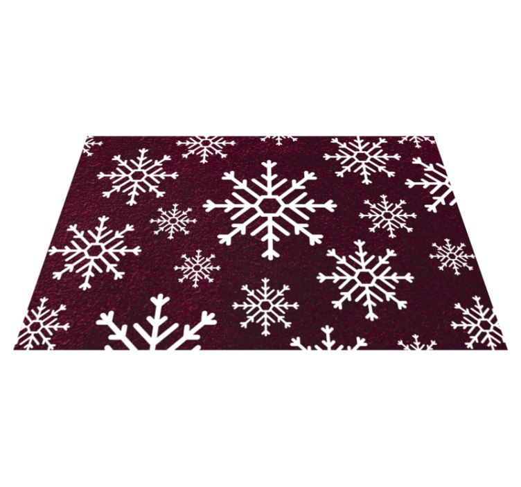Rote und weiße schneeflocken weihnachten vinyl teppich - TenStickers
