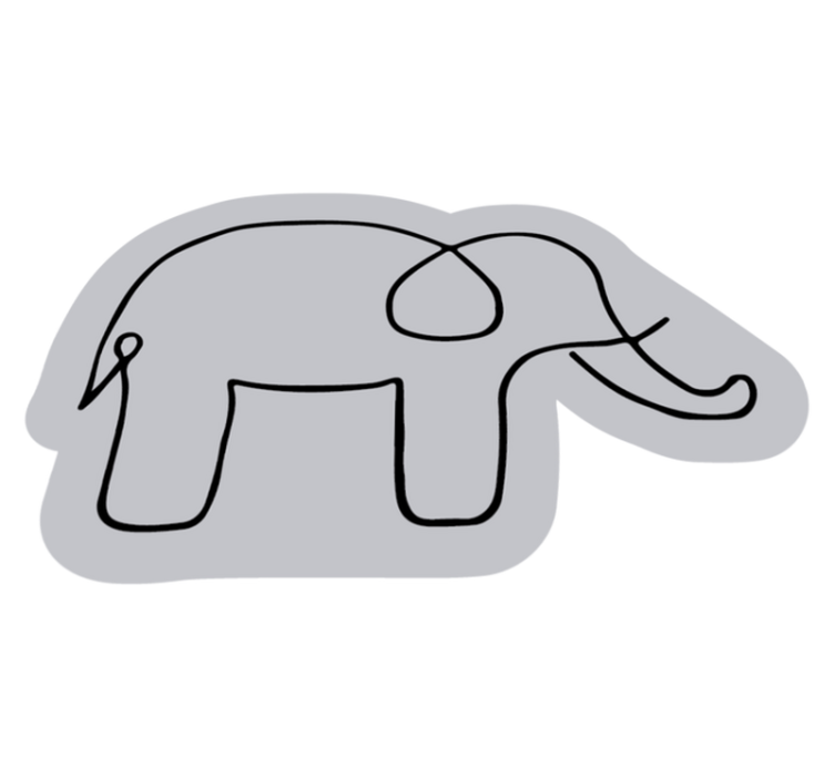 Vinylteppich Tiere Vinyl teppich elefant skizze - TenStickers